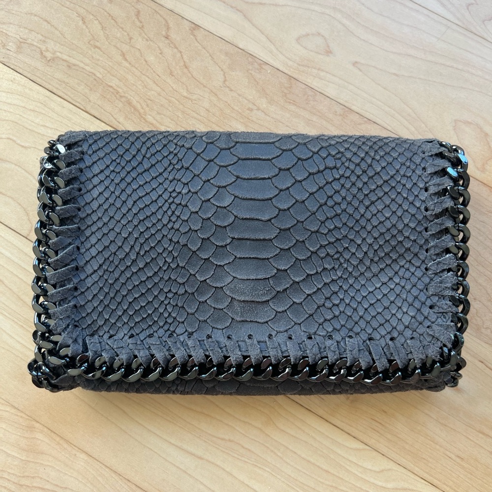 Black Chain-Trimmed Clutch